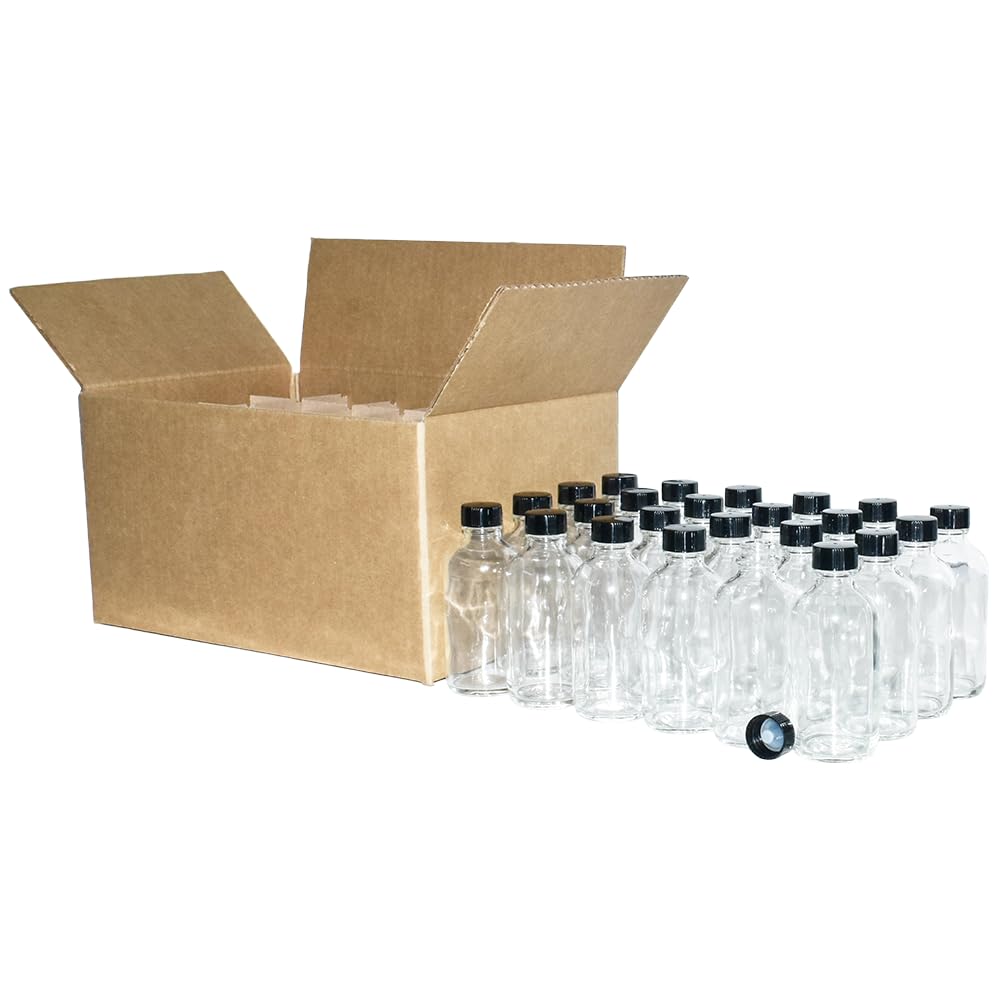 4 oz Clear Boston Round Bottles - Pack of 24