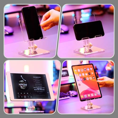 TAELXIID Cell Phone Holder, Adjustable Tablet Stand Holder for Desk, Phone Stand for 4-11 Inch Fit All Mobile Phone, iPad, Tablet, Switch, Kindle