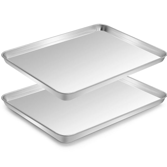 2-Pack Stainless Steel Cookie Baking Sheet Set