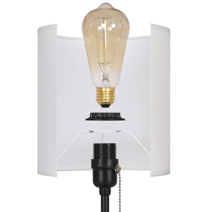 JS NOVA JUNS Table Lamps Set of 2, Bedside Lamps with Dual USB Quick Charging Ports, Desk Lamps with Metal Base White Fabric Lamp Shade for Bedroom Living Room Study Room Office Dressing Room