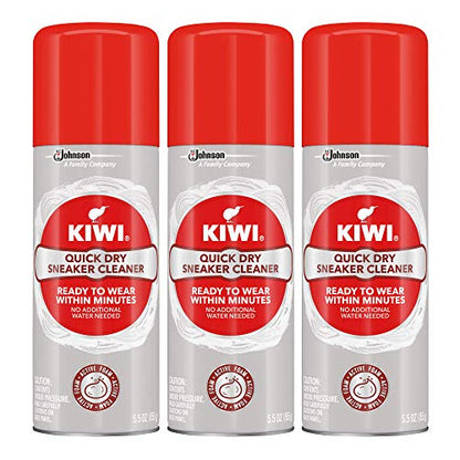 KIWI Quick Dry Shoe Cleaner | Use for Dirt on Sneakers, Tennis Shoes, Running Shoes and More | 5.5 Oz | Pack of 3