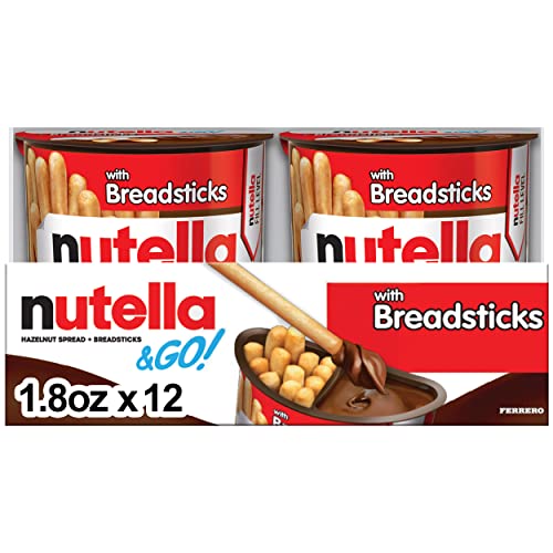 12 Pack Nutella Chocolate Hazelnut Spread Breadsticks Snacks