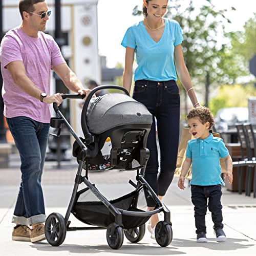Evenflo Pivot Vizor Travel System with LiteMax Infant Car Seat (Promenade Blue)