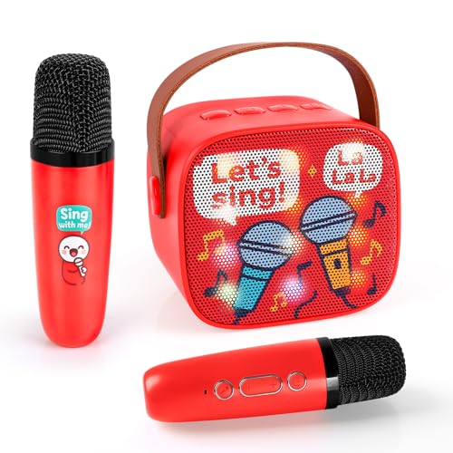 2 Wireless Microphone Kids Bluetooth Karaoke Machine Portable