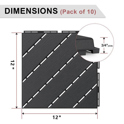 VANCASTLE 12" x 12" Waterproof Outdoor Floor Tiles