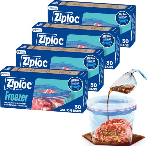 120 Count Ziploc Gallon Freezer Storage Bags