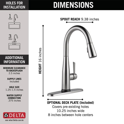 Delta Touch Kitchen Faucet with Pull Down Sprayer
