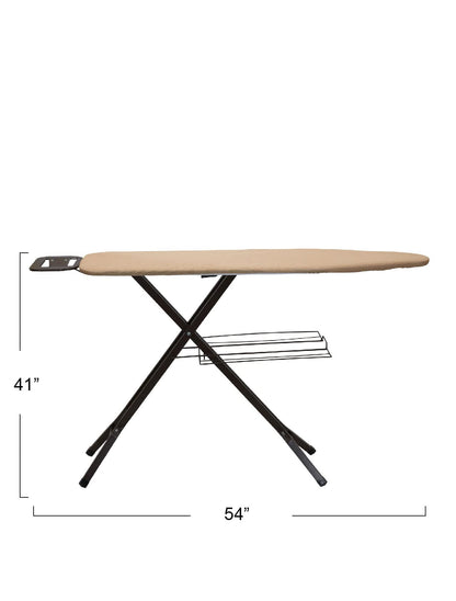 Household Essentials Bronze Deluxe Ironing Board with Iron Rest and Clothes Rack