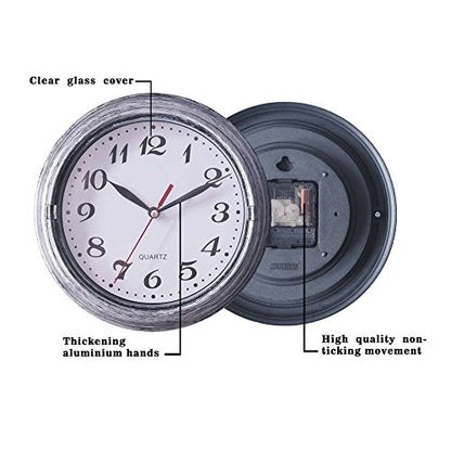 8 Inch Silent Quartz Wall Clock by SAC SMARTEN ARTS