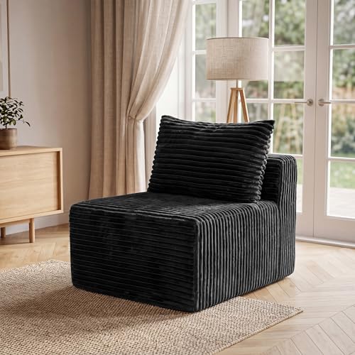 Modular Corduroy Armless Sectional Sofa Chair
