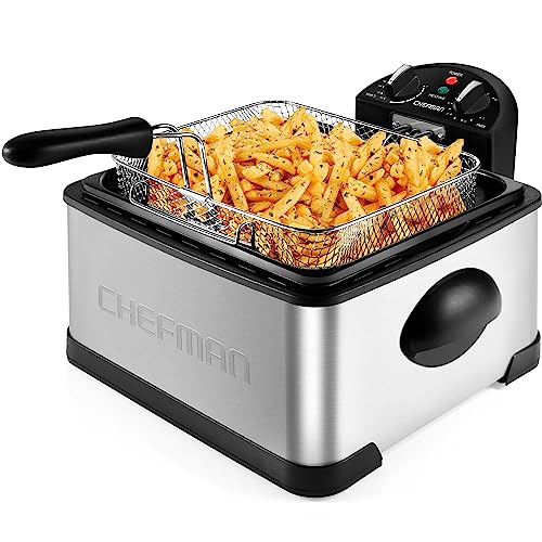 4.5L Deep Fryer with Basket, Adjustable Temperature Timer