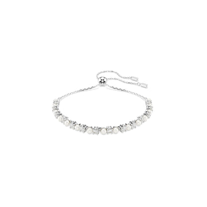 Swarovski Matrix Crystal Pearl Bracelet, Rhodium Finish