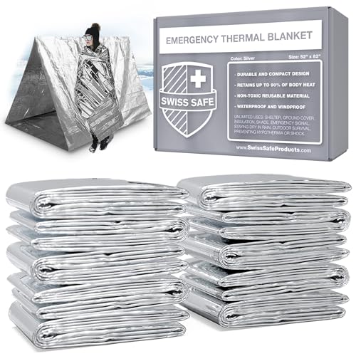 10 Pack Emergency Mylar Blankets for Survival Camping