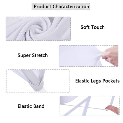 25 Sets Spandex Folding Chair Covers with Sashes Set