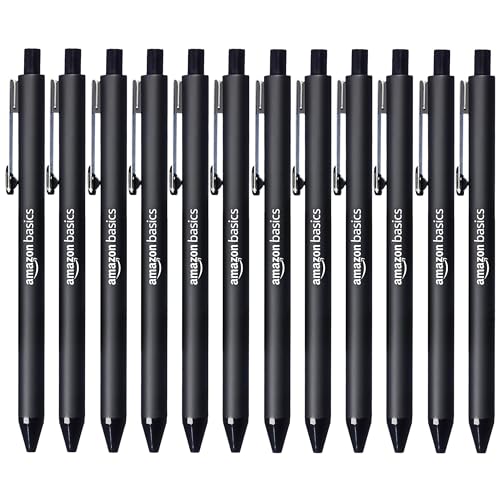 Amazon Basics 12-Pack Retractable Ballpoint Pens Smooth Writing