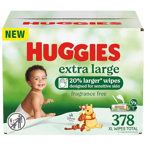 378 Count Huggies Unscented Baby Wipes, 9 Packs