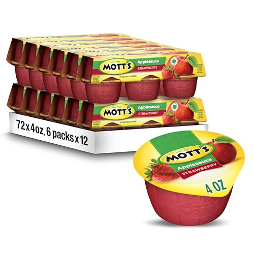 72 Pack Mott's Strawberry Applesauce Cups, 4 Oz Each