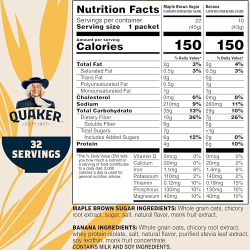 Quaker High Fiber Instant Oatmeal Variety Pack