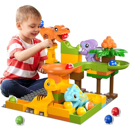 Dinosaur Marble Run Building Blocks STEM Toy Set