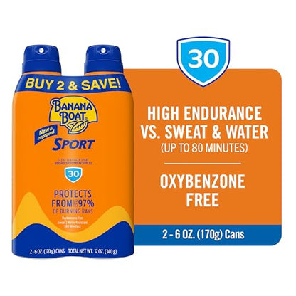 Twin Pack Banana Boat Sport Ultra SPF 30 Sunscreen Spray