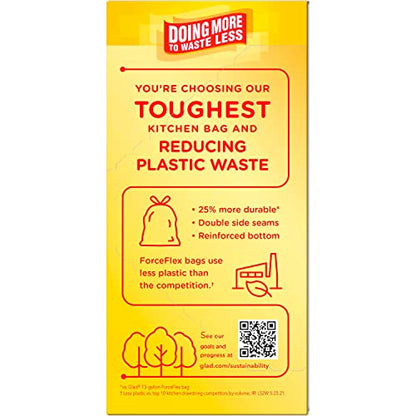 Glad 13 Gallon ForceFlexPlus Trash Bags, 34 Count