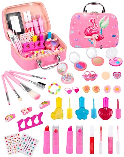 Kids Washable Makeup Kit Mermaid Play Set Girls