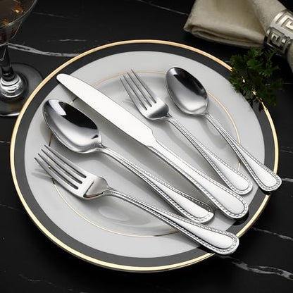 Amazon Basics 20-Piece Stainless Steel Flatware Set