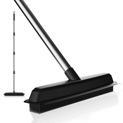 Pet Hair Removal Rubber Broom with Long Handle