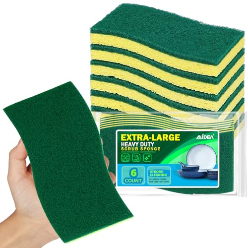 6 Count Extra Large Heavy Duty Scrub Sponges