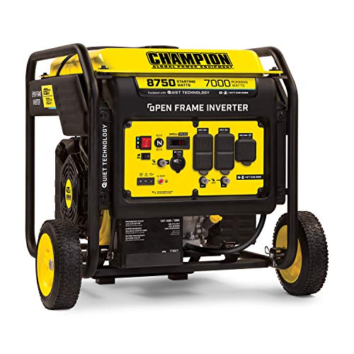Champion Power Equipment 8750-Watt Electric Start Home Backup Portable Open Frame Inverter Generator with Quiet Technology