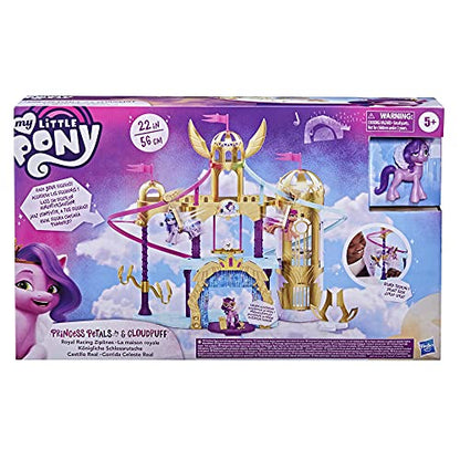 My Little Pony: A New Generation Movie Royal Racing Ziplines - 22-Inch Castle Playset Toy with 2 Moving Ziplines, Princess Pipp Petals Figure