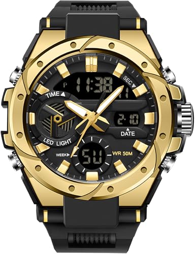 Men's Digital Analog Sports Watch Dual Display Stopwatch