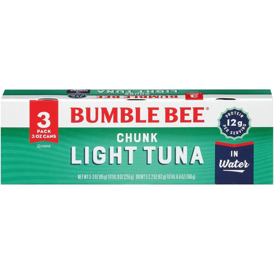 Bumble Bee Chunk Light Tuna in Water, 3-Pack