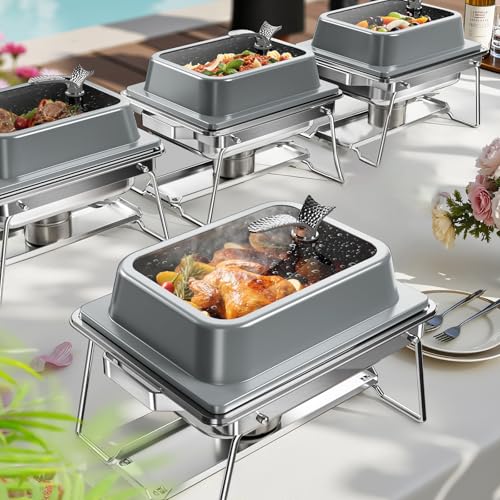 4 Pack Chafing Dishes 5QT Stainless Steel Buffet Set