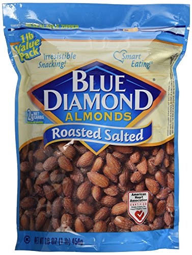 3 Pack Blue Diamond Roasted Salted Almonds 16 Ounce