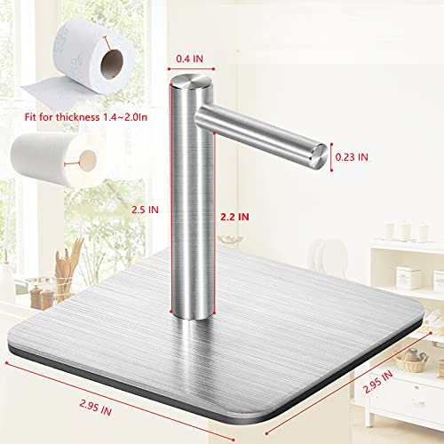 Magnetic Paper Towel Holder Heavy Duty Steel Holder with Magnetic Backing - Fit for Large Paper Towels or Use as Hook for Kitchen, Storage Closets, Grill, Garage (magnetic-1pair-brushed)