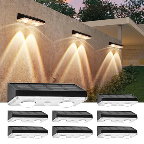 8 Pack Solar Waterproof Fence Lights