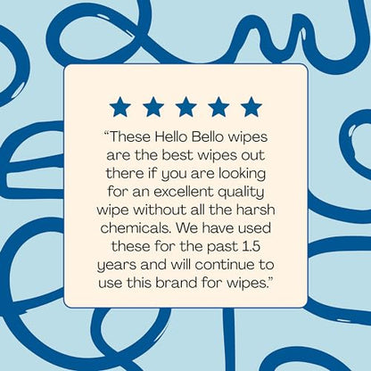 Hello Bello Extra Gentle Unscented Baby Wipes - Plant Based - Made with 99% Water and Aloe for Babies and Kids - 720 Count