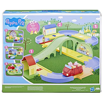 Peppa Pig All Around Peppa’s Town Playset with Car Track, Preschool Toys, Toys for 3 Year Old Girls and Boys and Up