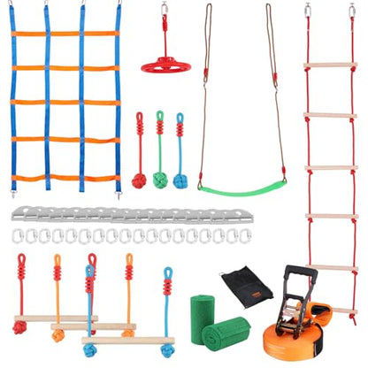 VEVOR 50ft Ninja Warrior Obstacle Course for Kids