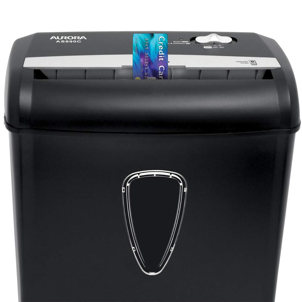 Aurora 8-Sheet Cross-Cut Paper Shredder with Basket