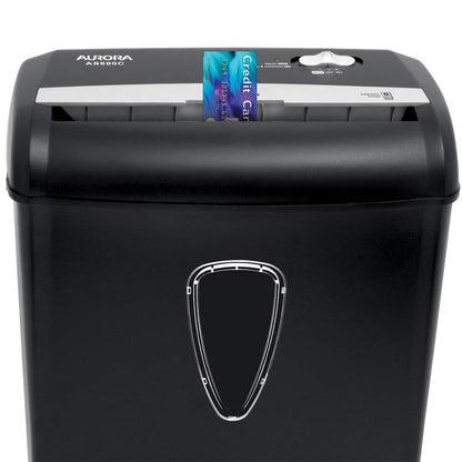 Aurora 8-Sheet Cross-Cut Paper Shredder with Basket