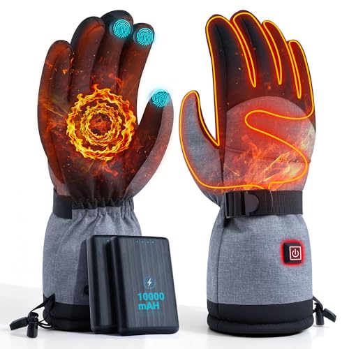 Heated Gloves Rechargeable Waterproof Touchscreen Winter Sports