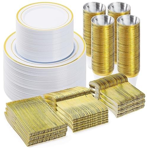 600 Piece Disposable Dinnerware Set for 100 Guests