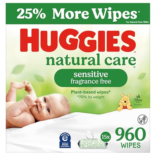 960 Count Huggies Natural Care Sensitive Baby Wipes