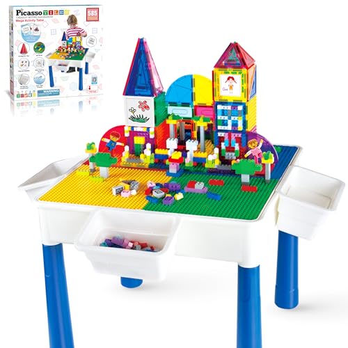 585 Piece Kids Activity Table with Magnetic Tiles