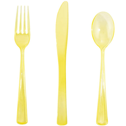 WDF 180-Piece Yellow Disposable Cutlery Set