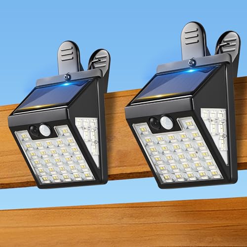 2 Pack Solar Motion Sensor Clip-On Fence Lights