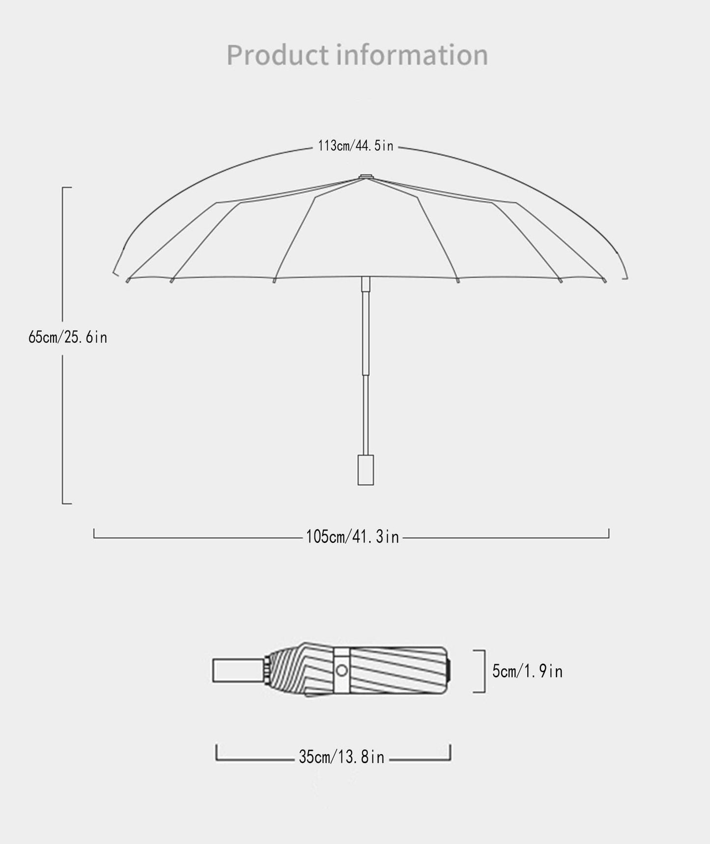 Compact Windproof Travel Umbrella with Automatic Open