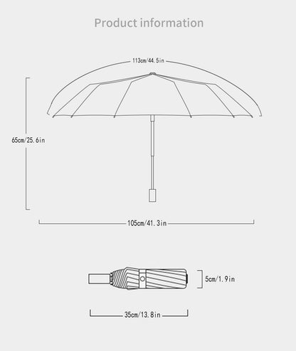 Compact Windproof Travel Umbrella with Automatic Open